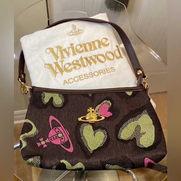 Vivienne Westwood Handbags - ❣️HOST PICK❣️🪐Vivienne Westwood Celestial Hearts shoulder bag  🤎🩷